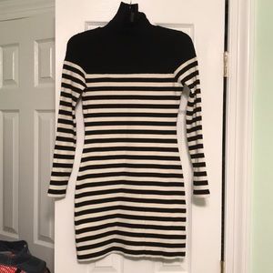 Black and white striped dress